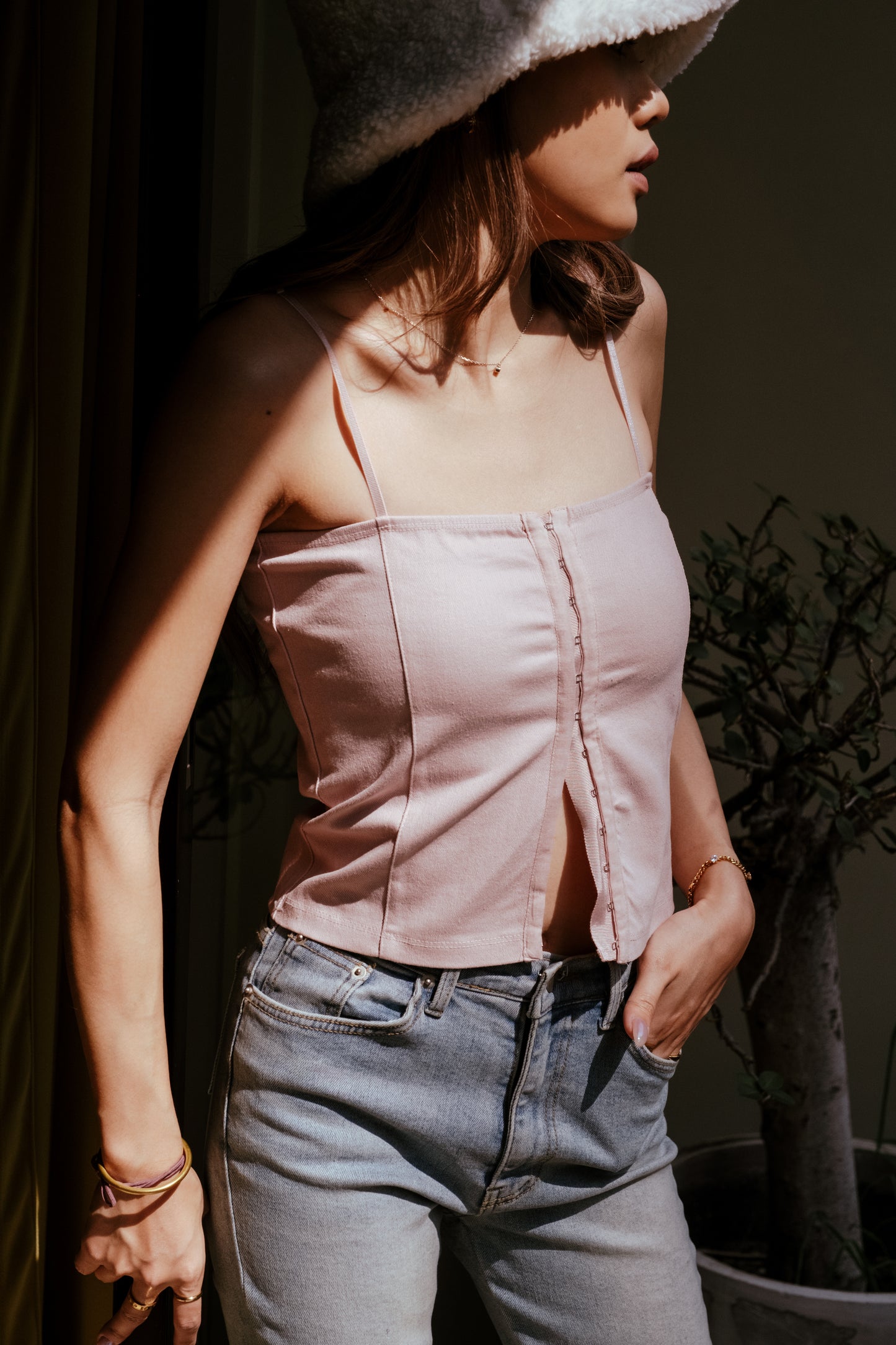 Buckle Up Playing Cami Top - Baby Pink