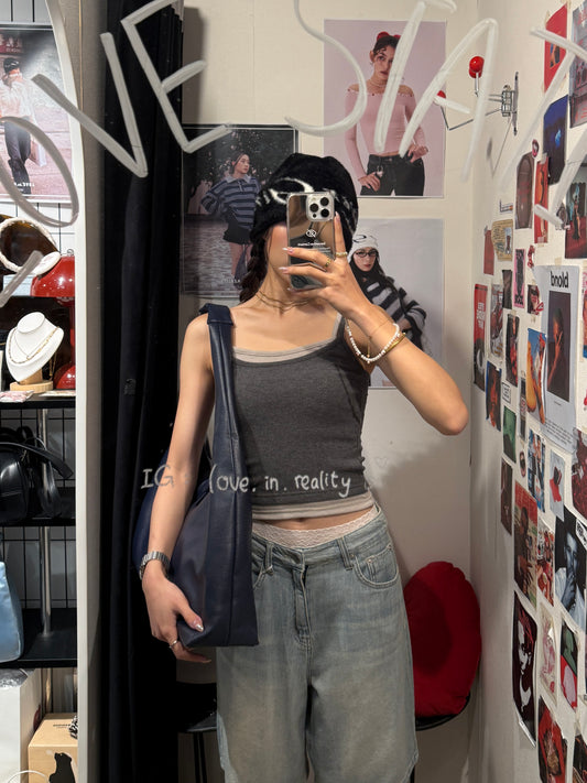 [ 🆕 軟糯百搭吊帶~ 不失小細節 ] Layer on layer Cami - 2 colours