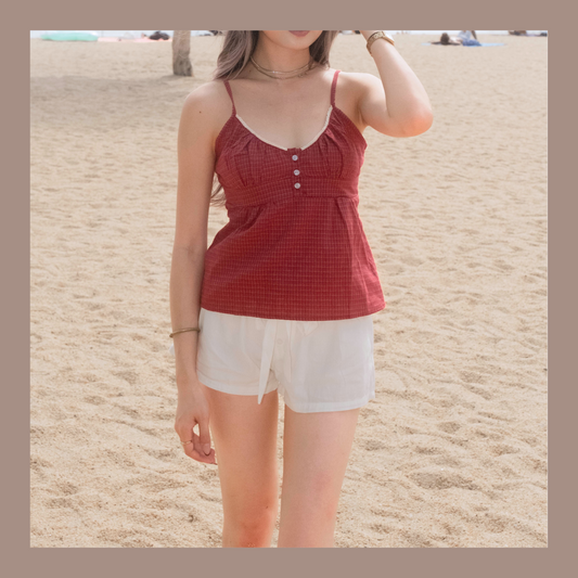 [ 復古田園風 ] Country Checked Tank - 2 colours