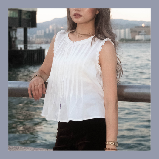 SALE [ 法式 Lady 🇫🇷 花邊飄飄背心 ] Mallocra Top - 2 colours