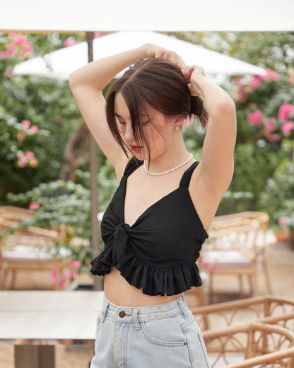 [ 很可愛的綁結Top!! ] Polina Apollo Top - Black