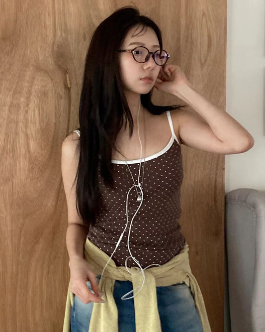[ 🆕  super cute cute ⋆˚꩜｡ 小波點背心 ₊ ⊹ ] Polka Dot Cami - 5 colours