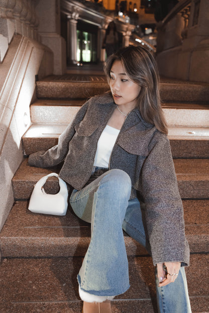 [ 高級感! 簡約灰 Tone 外套 ] Grey Tone Bumper Jacket