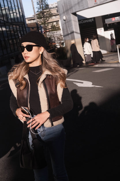 [ 驚喜型格毛毛背心外套 ] Super Cool Girl Vest Jacket