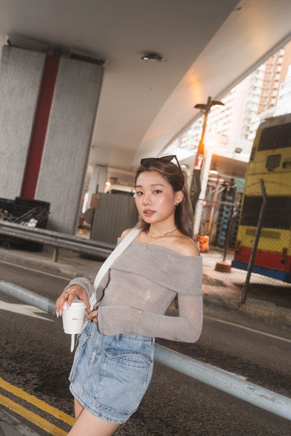 [ 版型滿分! 顯瘦必備工裝牛仔短裙 (有打底) ] Pockets Cargo Denim Skirt - 2 colours