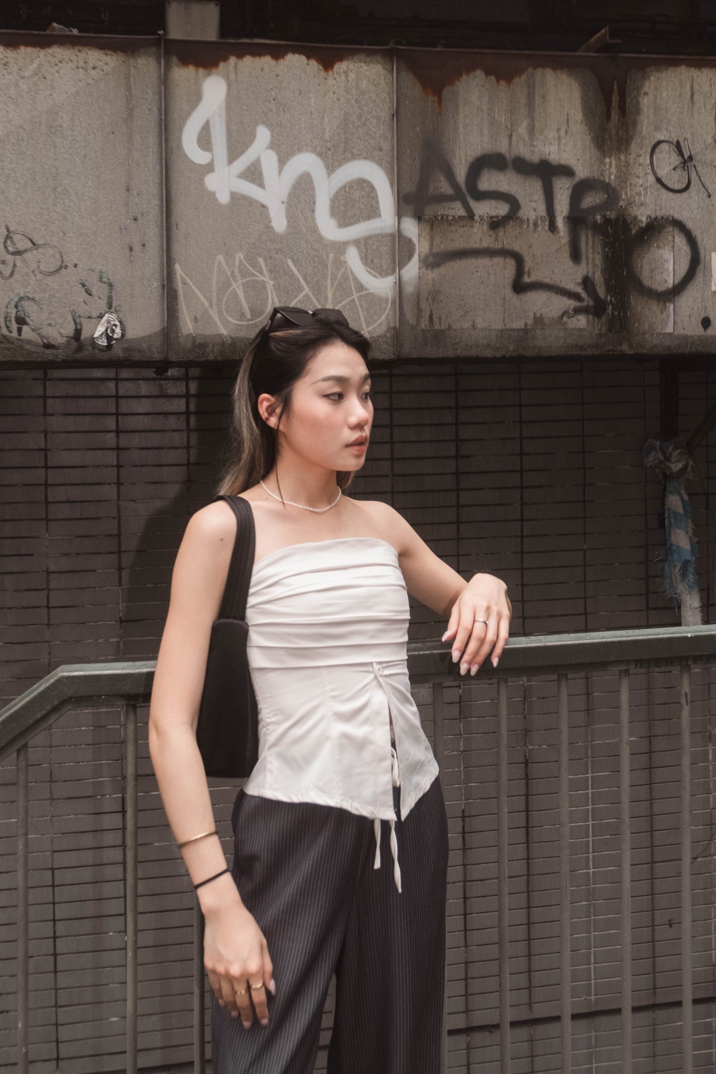 [ 型格鈕扣 Tube Top ] Mercury Button Up Tube Top - 2 colours
