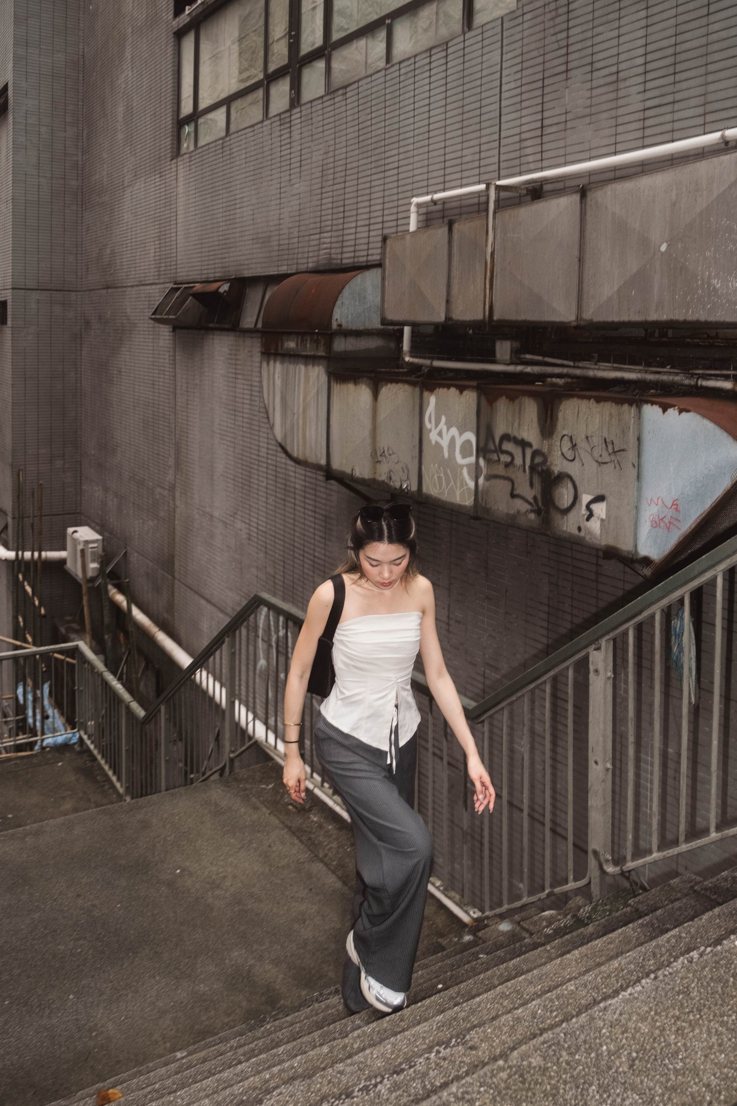 [ 型格鈕扣 Tube Top ] Mercury Button Up Tube Top - 2 colours