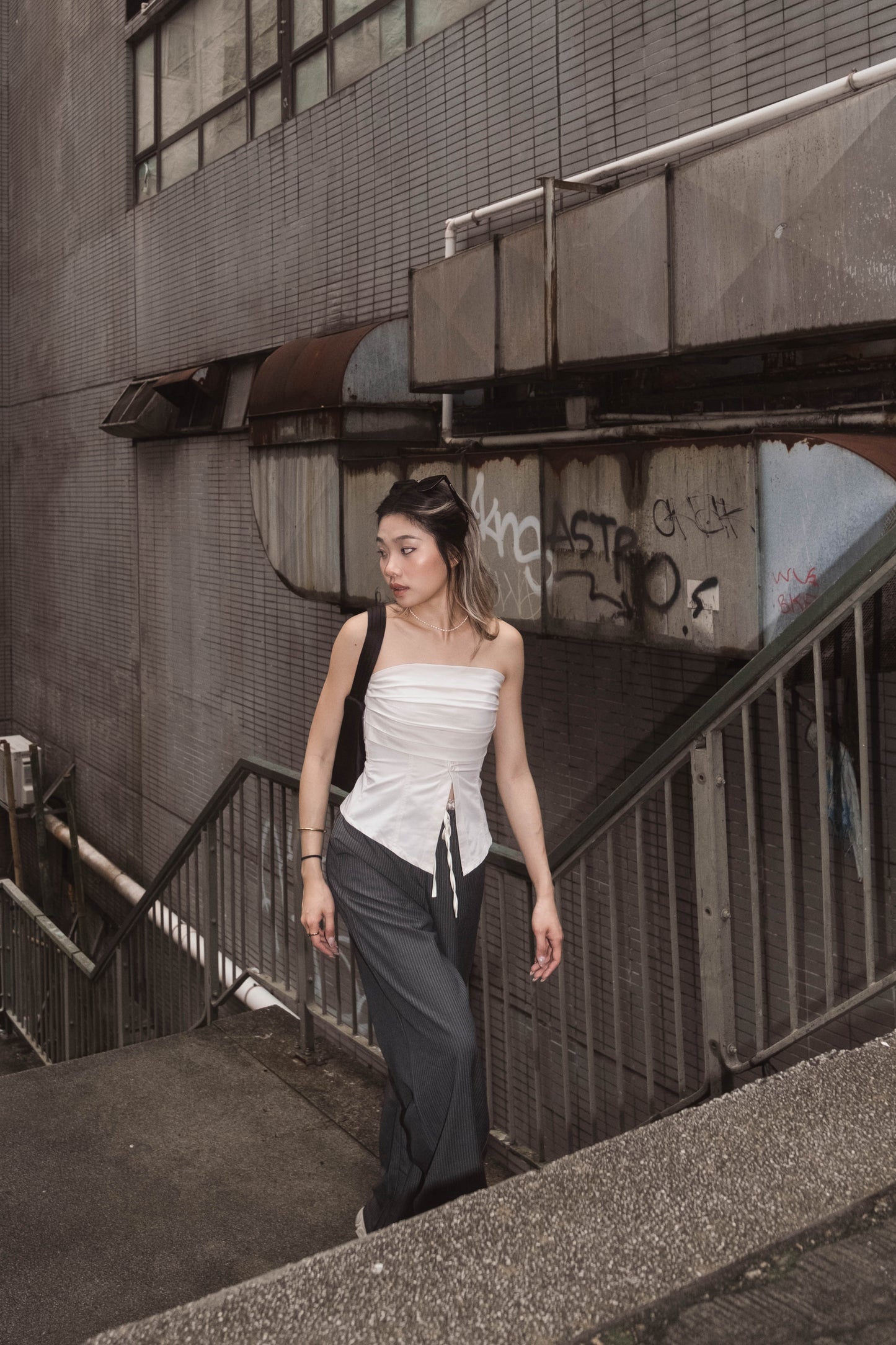 [ 型格鈕扣 Tube Top ] Mercury Button Up Tube Top - 2 colours