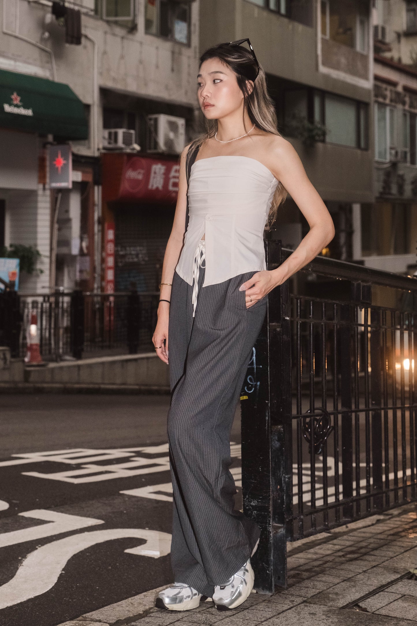 [ 型格鈕扣 Tube Top ] Mercury Button Up Tube Top - 2 colours