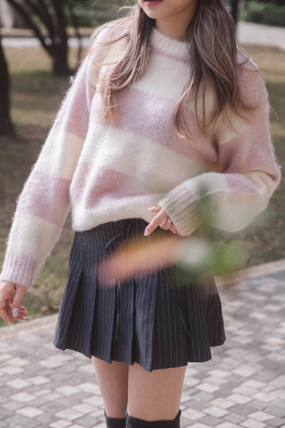 [ 棉花糖橫間冷衫 ] So Soft Sweetie Sweater Stripes - Baby Pink