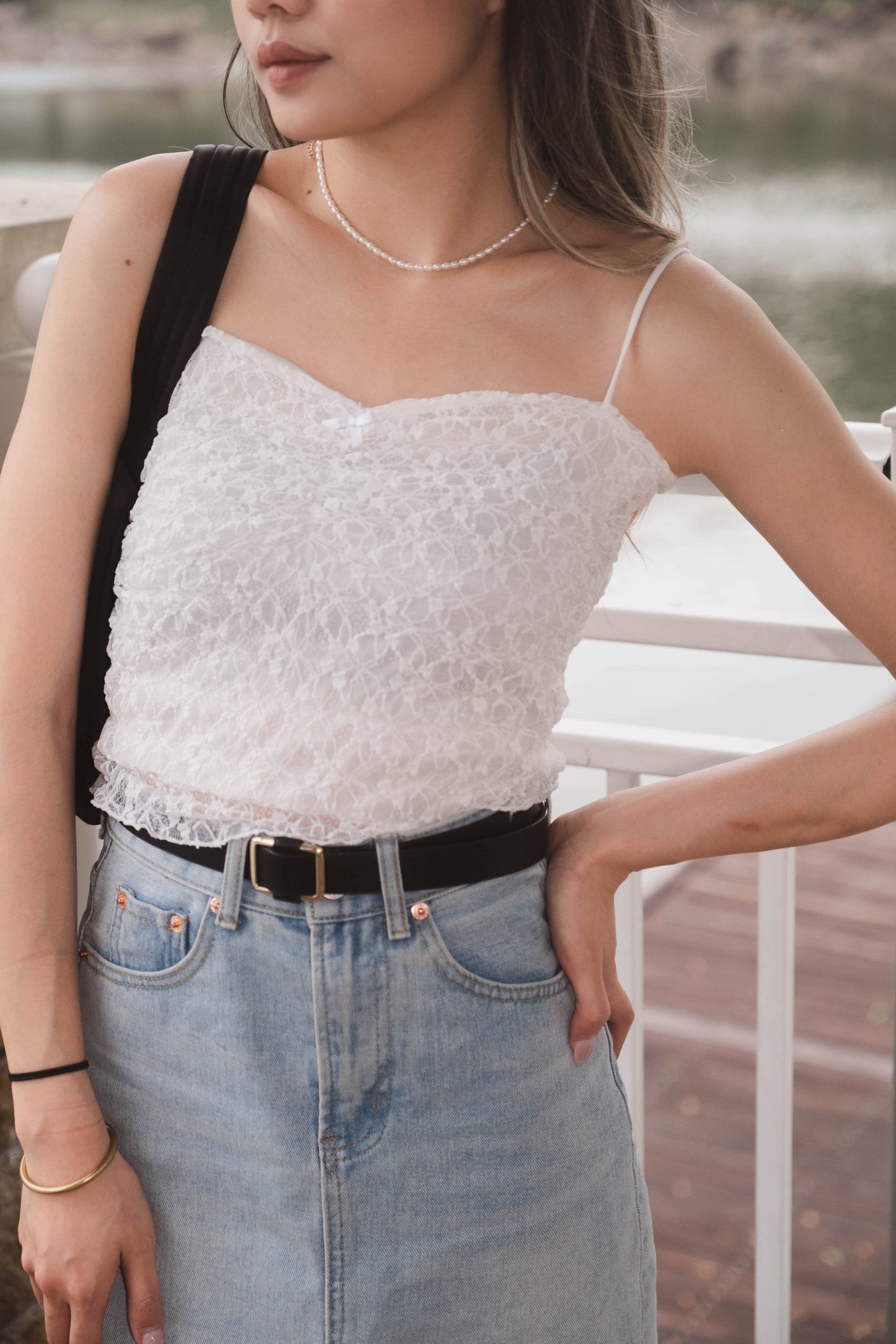 [ On Trend 百搭 Lace 小背心 ] All Lace Ribbon Bow Cami - 2 colours