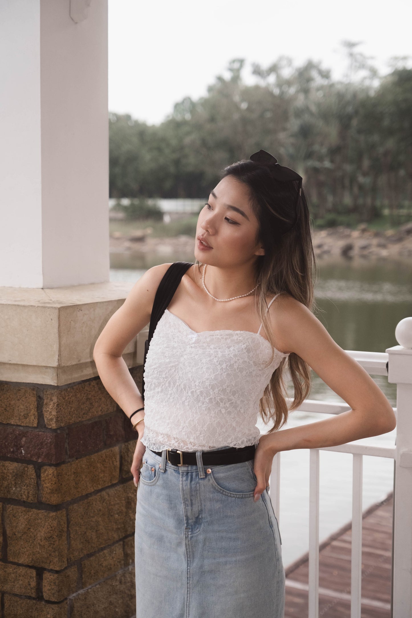 [ On Trend 百搭 Lace 小背心 ] All Lace Ribbon Bow Cami - 2 colours