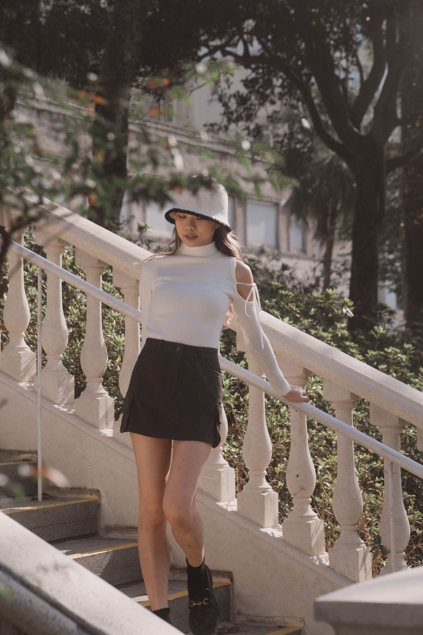 [ 必入手! 綁帶蝴蝶結針織 top ] Bow On Hand Top - Ivory