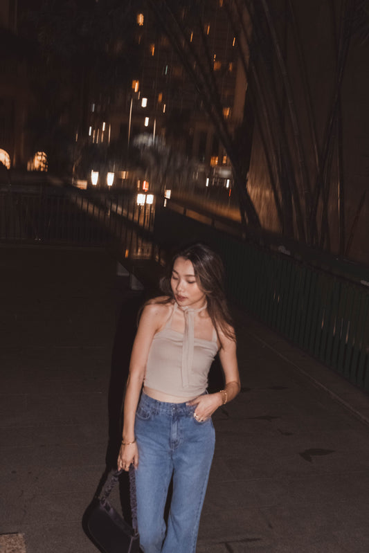 [ 簡約露背綁帶~ 多種著法! ] Tie-up Halter Top - 5 colours