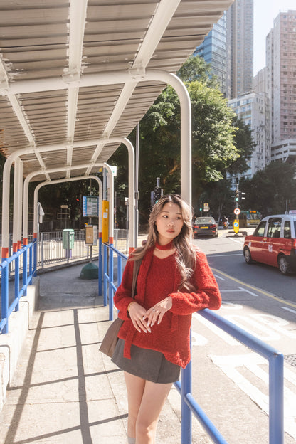 [ 紅運當頭 🍒🍷🍓 開年 top! ] Cherry's Red Knit Top