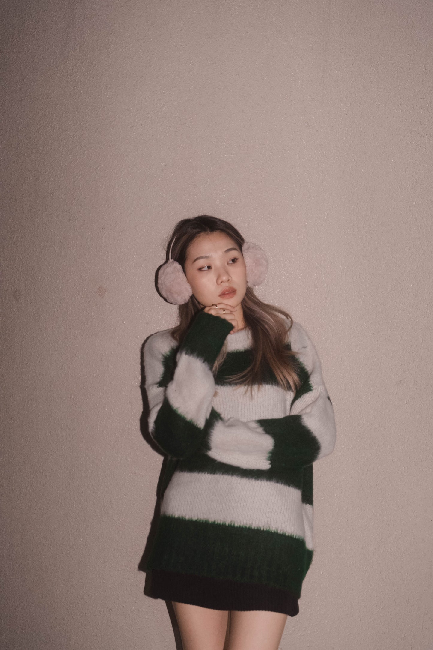 [ 重磅! 毛毛針織粗間 top ] Greenland Oversized Fluffy Sweater Stripes