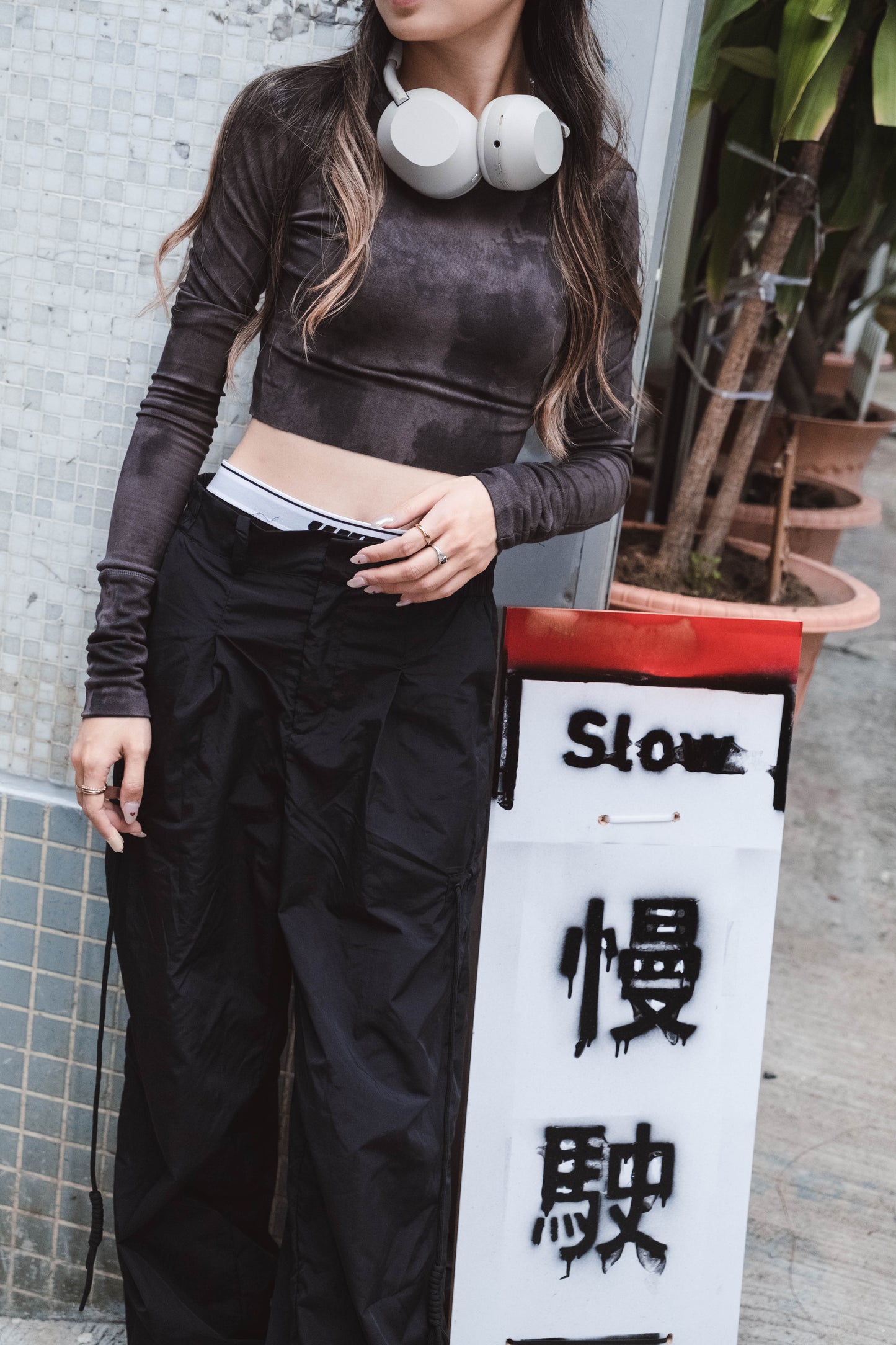 [ 好型!! 扎染貼身 top! ] Tie-dye Skinny Long Sleeve Top