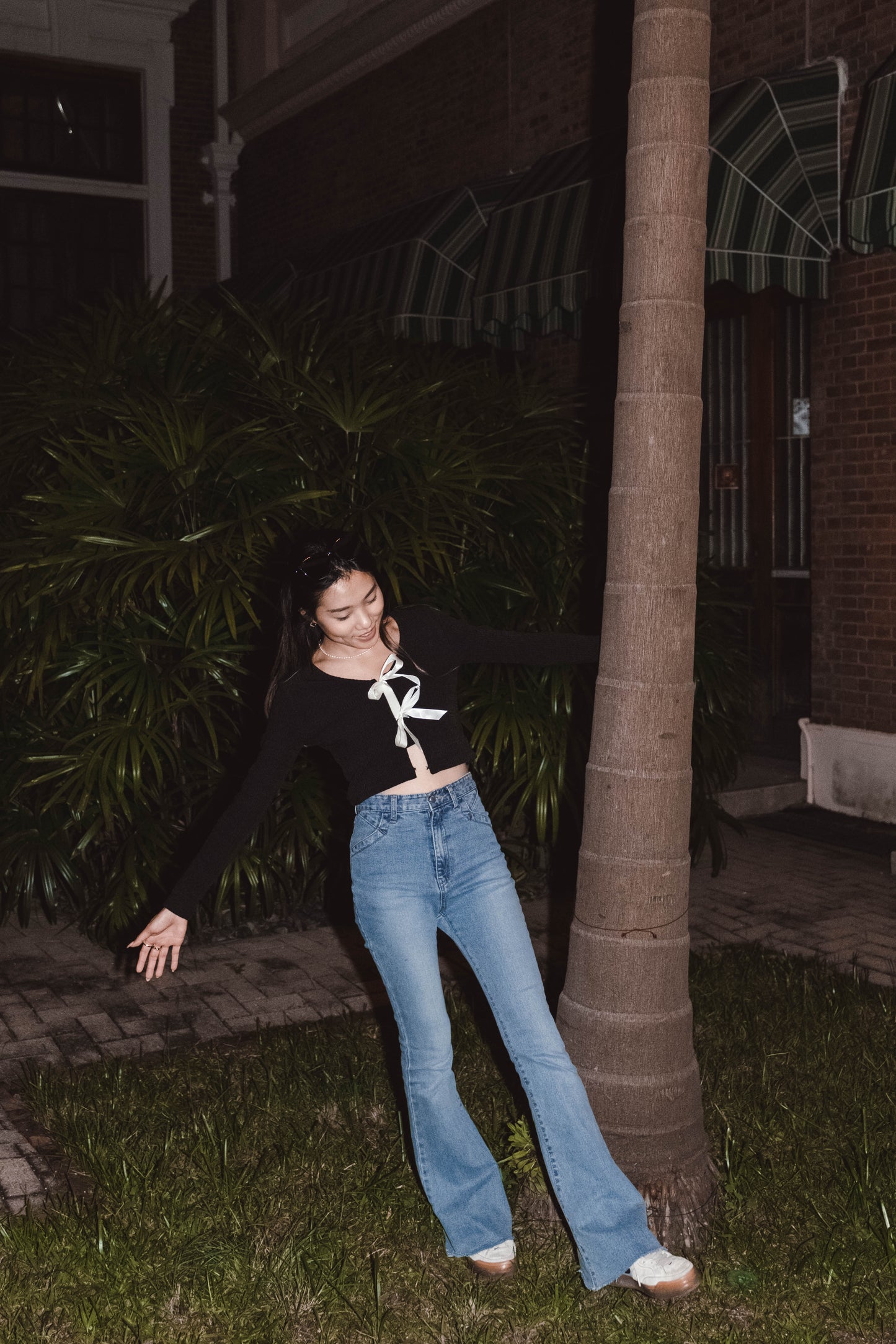 [ 回頭率UP! 絲帶蝴蝶結 top! ] Double Ribbon Long Sleeve Top