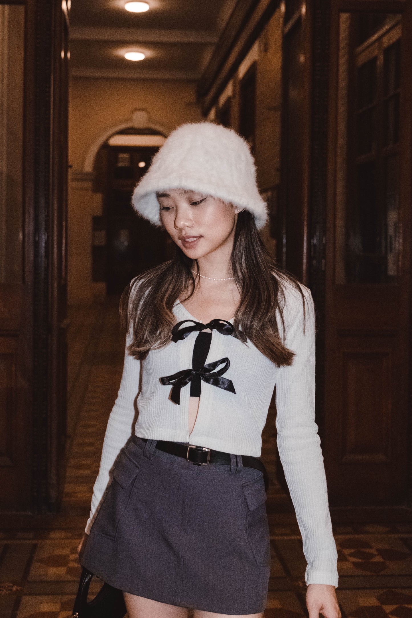 [ 回頭率UP! 絲帶蝴蝶結 top! ] Double Ribbon Long Sleeve Top