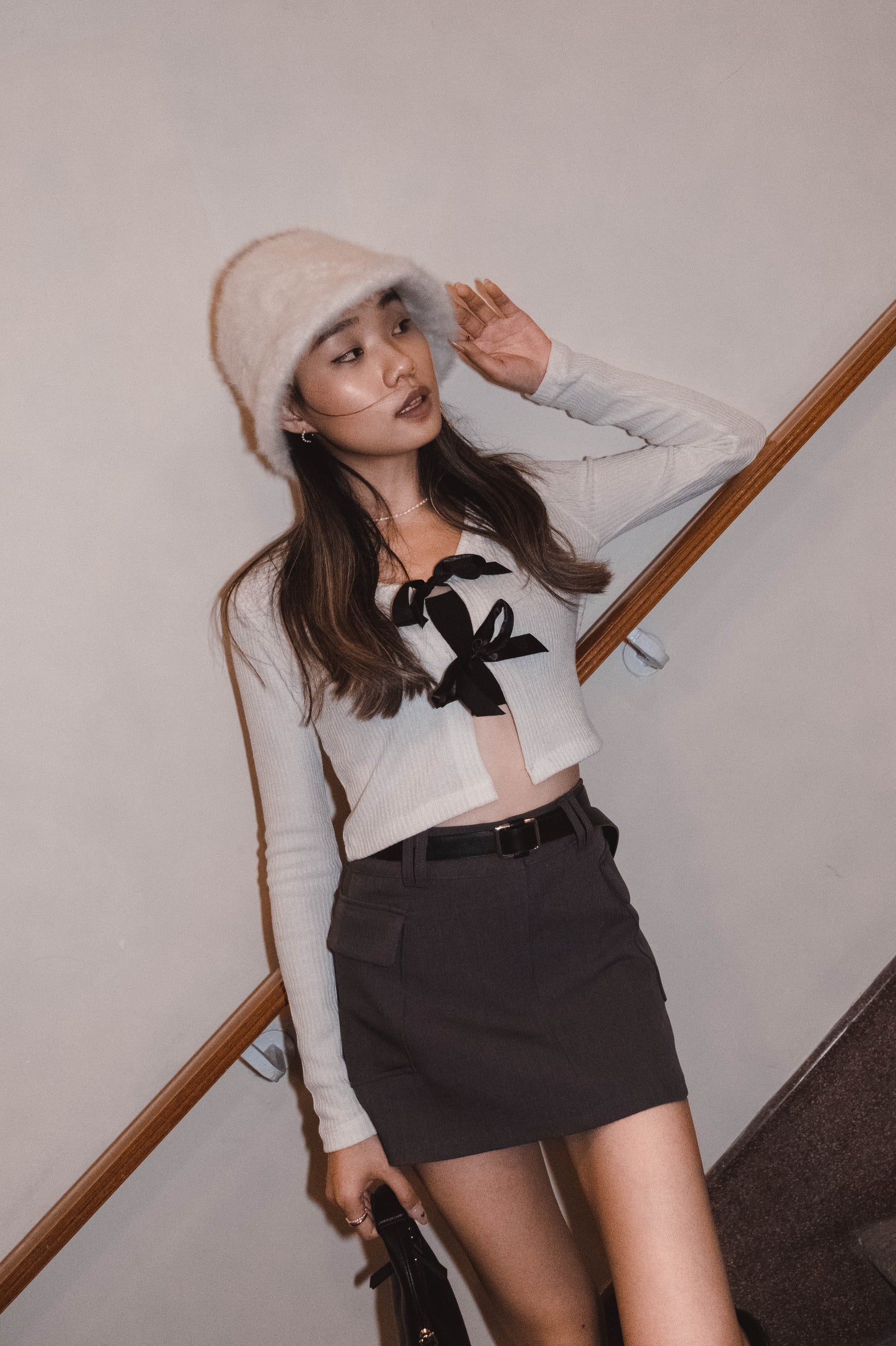 [ 回頭率UP! 絲帶蝴蝶結 top! ] Double Ribbon Long Sleeve Top