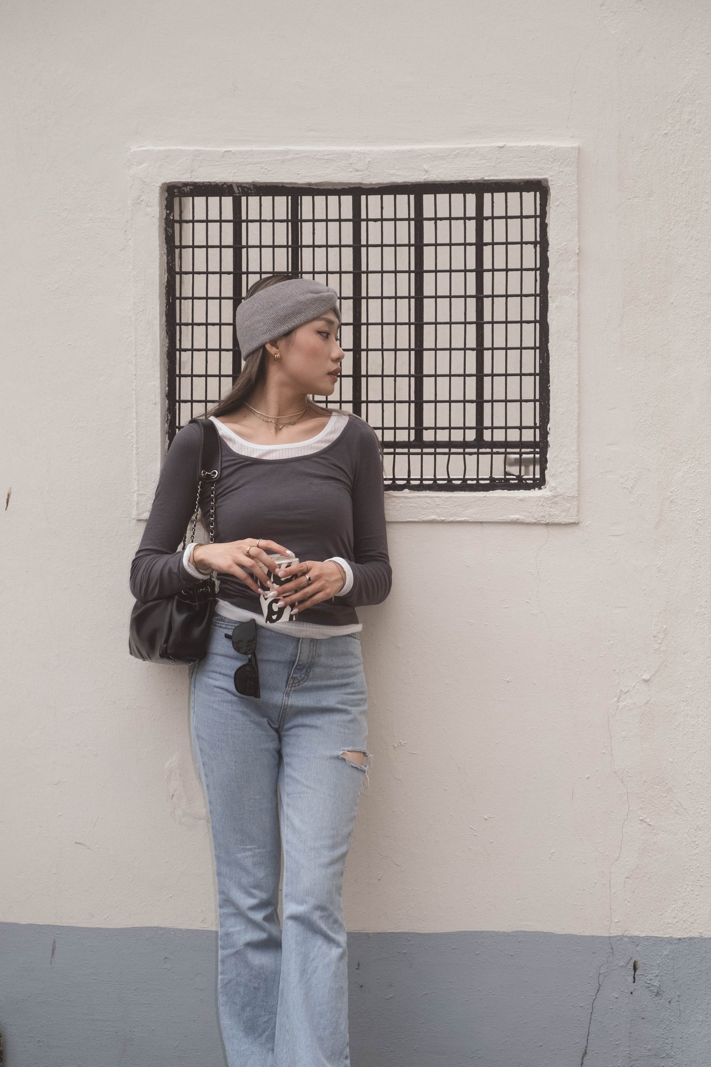 [ 有驚喜! 假兩件簡約 Top ] Long Sleeve Layering Tee - 3 colours