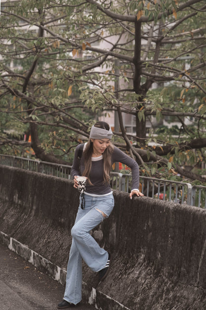 [ 有驚喜! 假兩件簡約 Top ] Long Sleeve Layering Tee - 3 colours