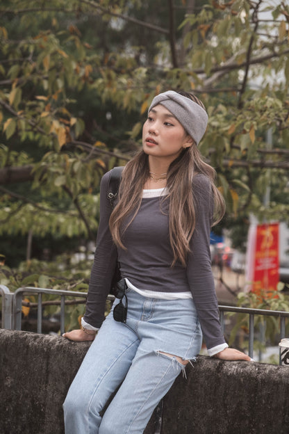 [ 有驚喜! 假兩件簡約 Top ] Long Sleeve Layering Tee - 3 colours