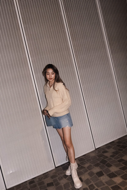 [ 可愛軟熟冷衫~ ] Zip It Up Soft Sweater - 2 colours