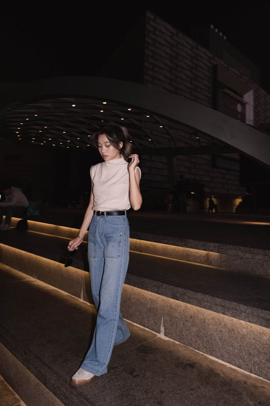 [ 刷毛質感高領top ] Little Mo Super Soft Tank - Beige