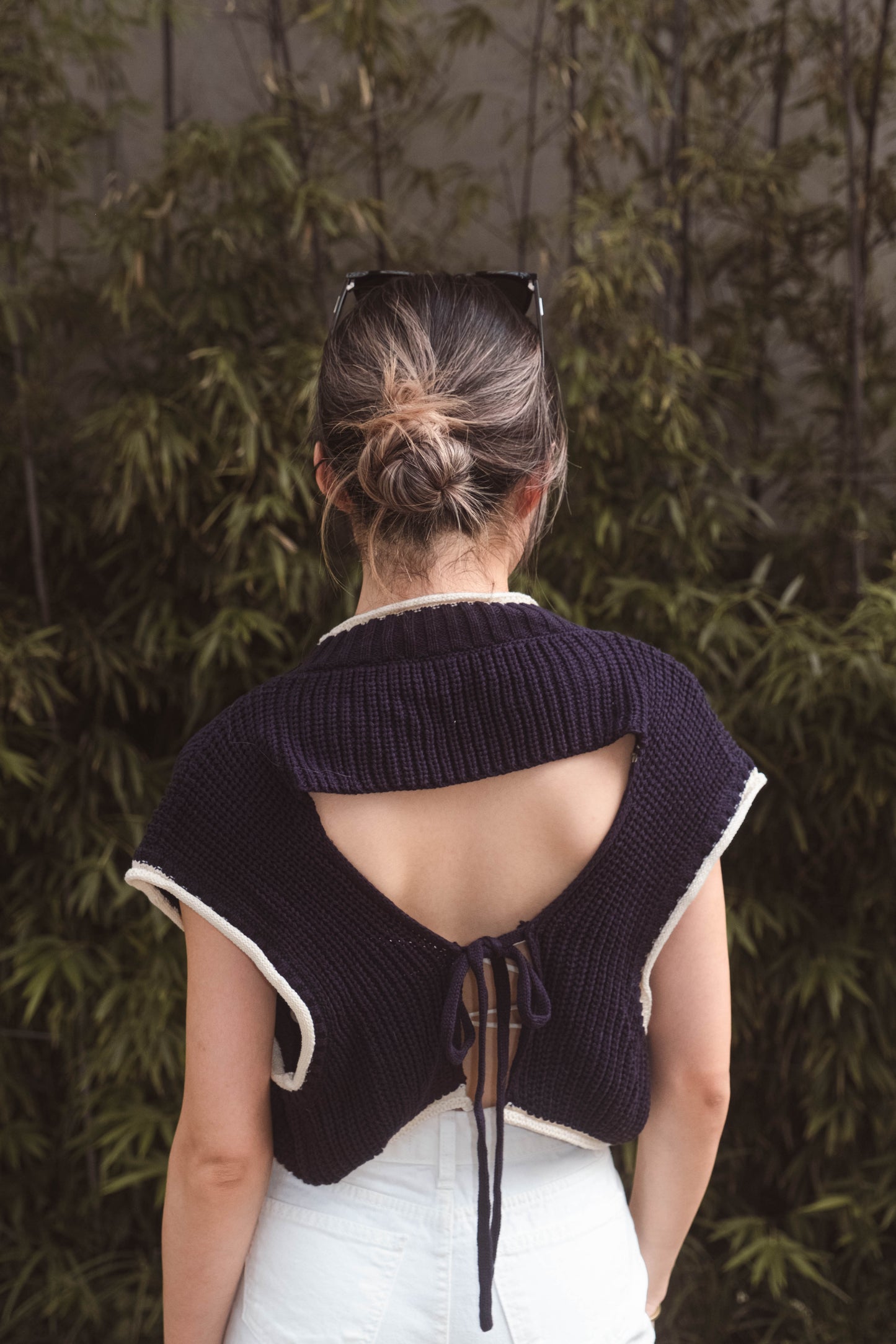 [ 基礎 Old Money 大露背~ 粗針織 ] Open Back Knit Top