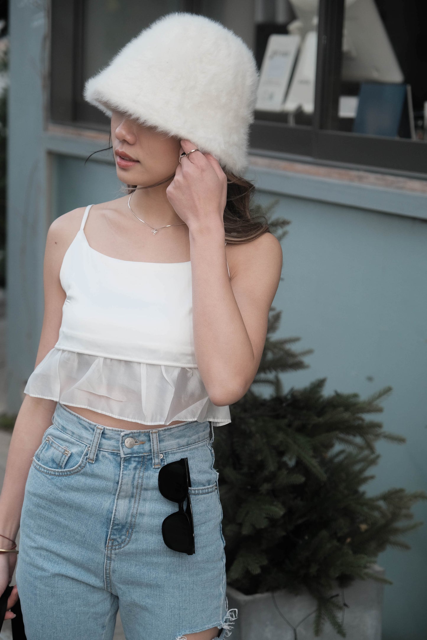[ 韓國連線 🇰🇷 夏日必備飄飄吊帶~ ] Silky Ruffle Cami Mini Top