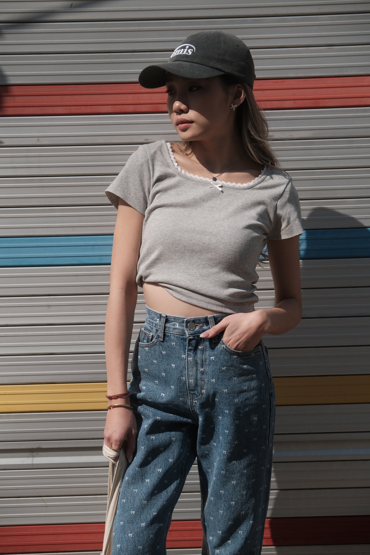 [ 韓國連線 🇰🇷 小甜美~ lace 邊短袖 tee  ] Sugar Candy Square Neck Lace Top - 3 colours