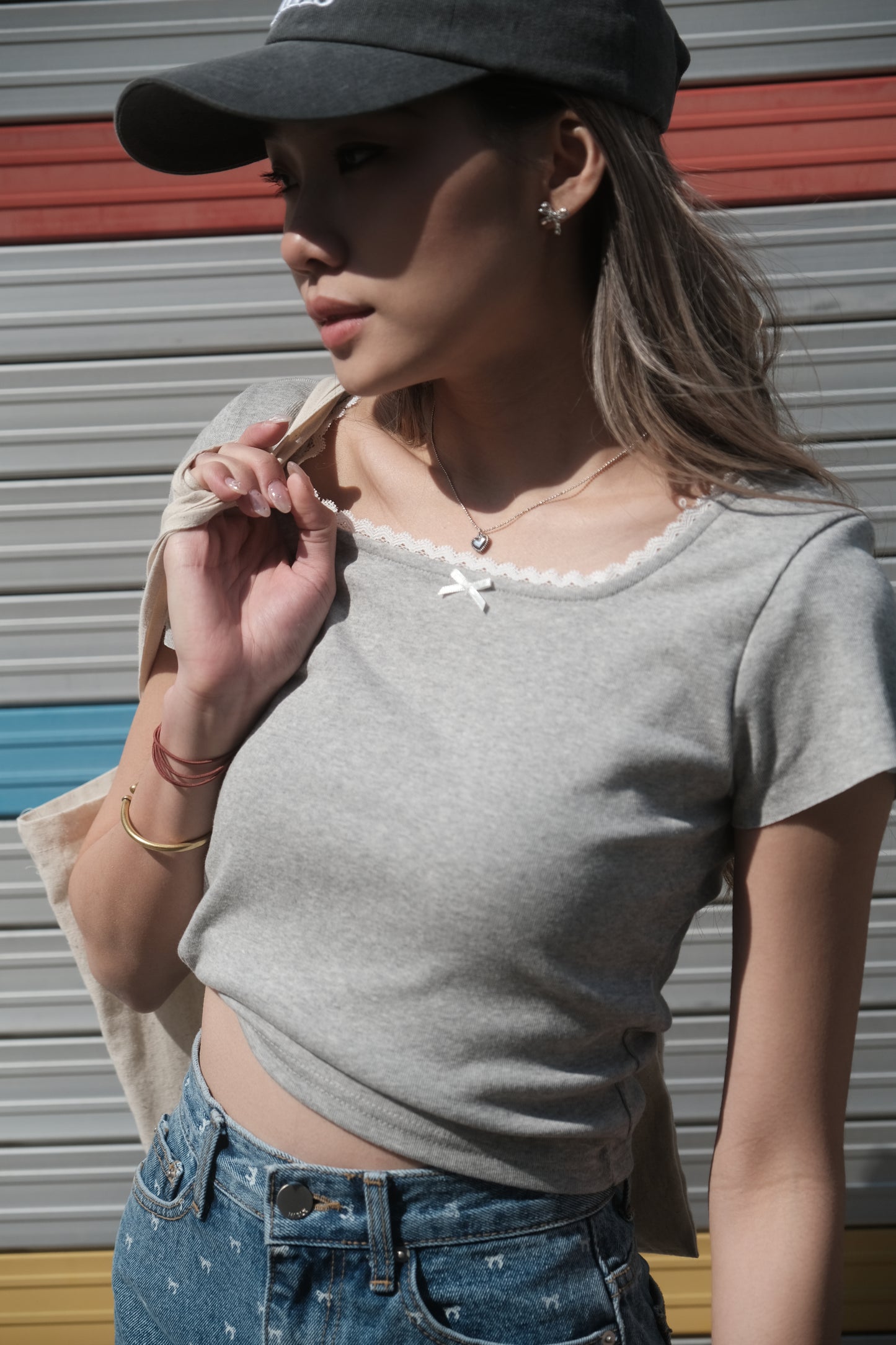 [ 韓國連線 🇰🇷 小甜美~ lace 邊短袖 tee  ] Sugar Candy Square Neck Lace Top - 3 colours