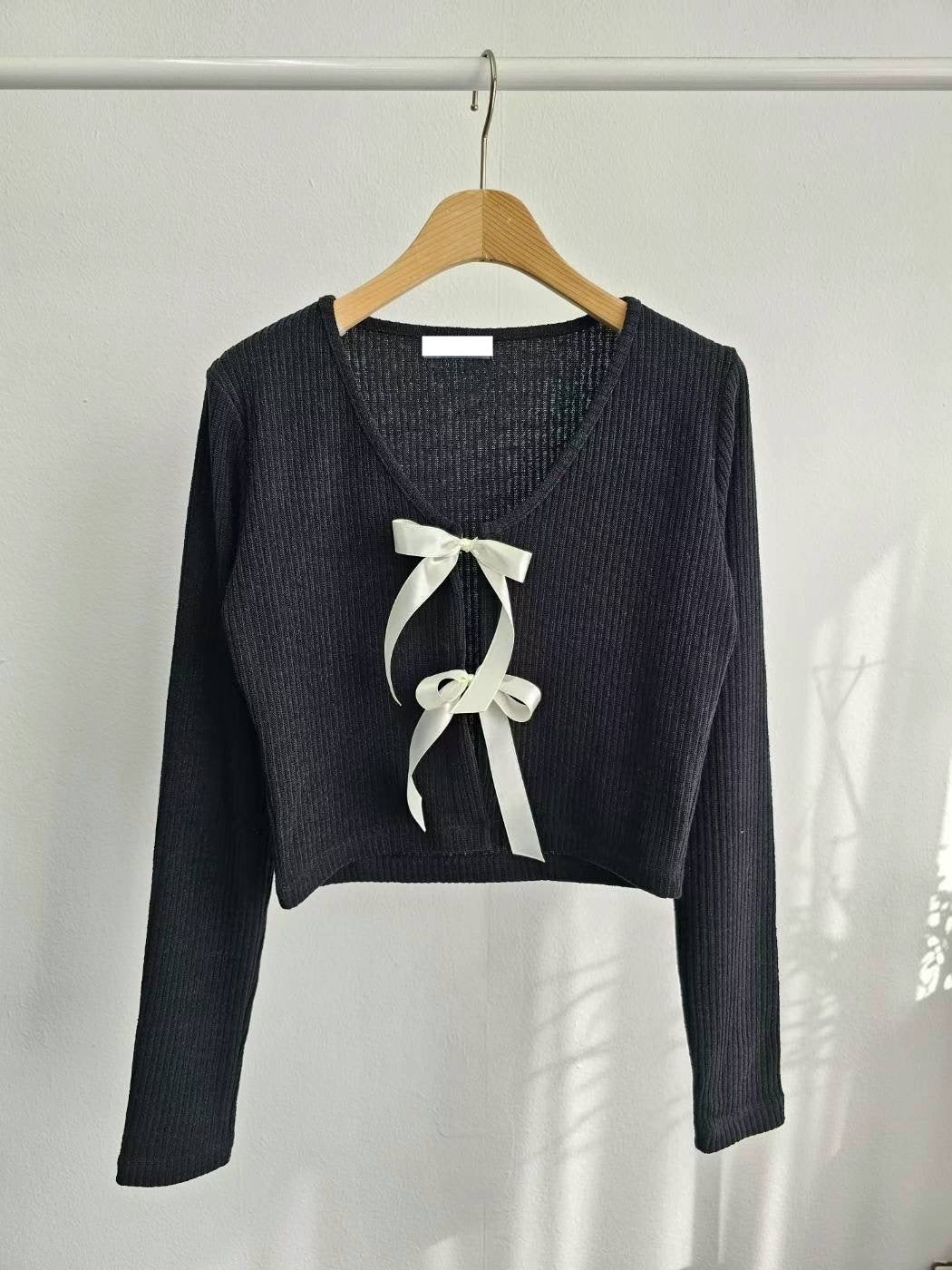 [ 回頭率UP! 絲帶蝴蝶結 top! ] Double Ribbon Long Sleeve Top