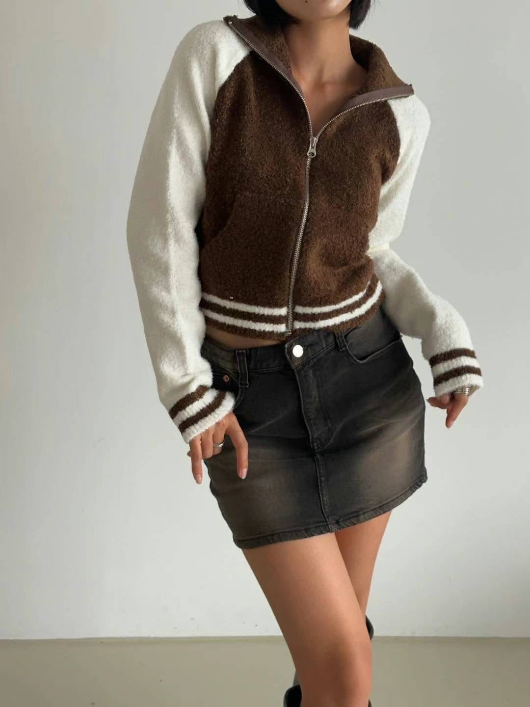 [ 性格又可愛~ 毛毛棒球褸 ] Fluffy Teddy Bumper Jacket