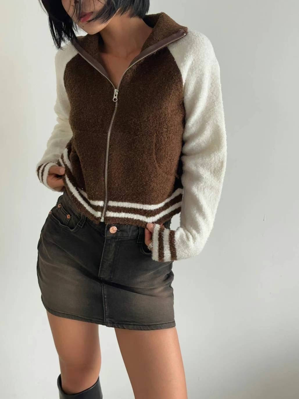 [ 性格又可愛~ 毛毛棒球褸 ] Fluffy Teddy Bumper Jacket