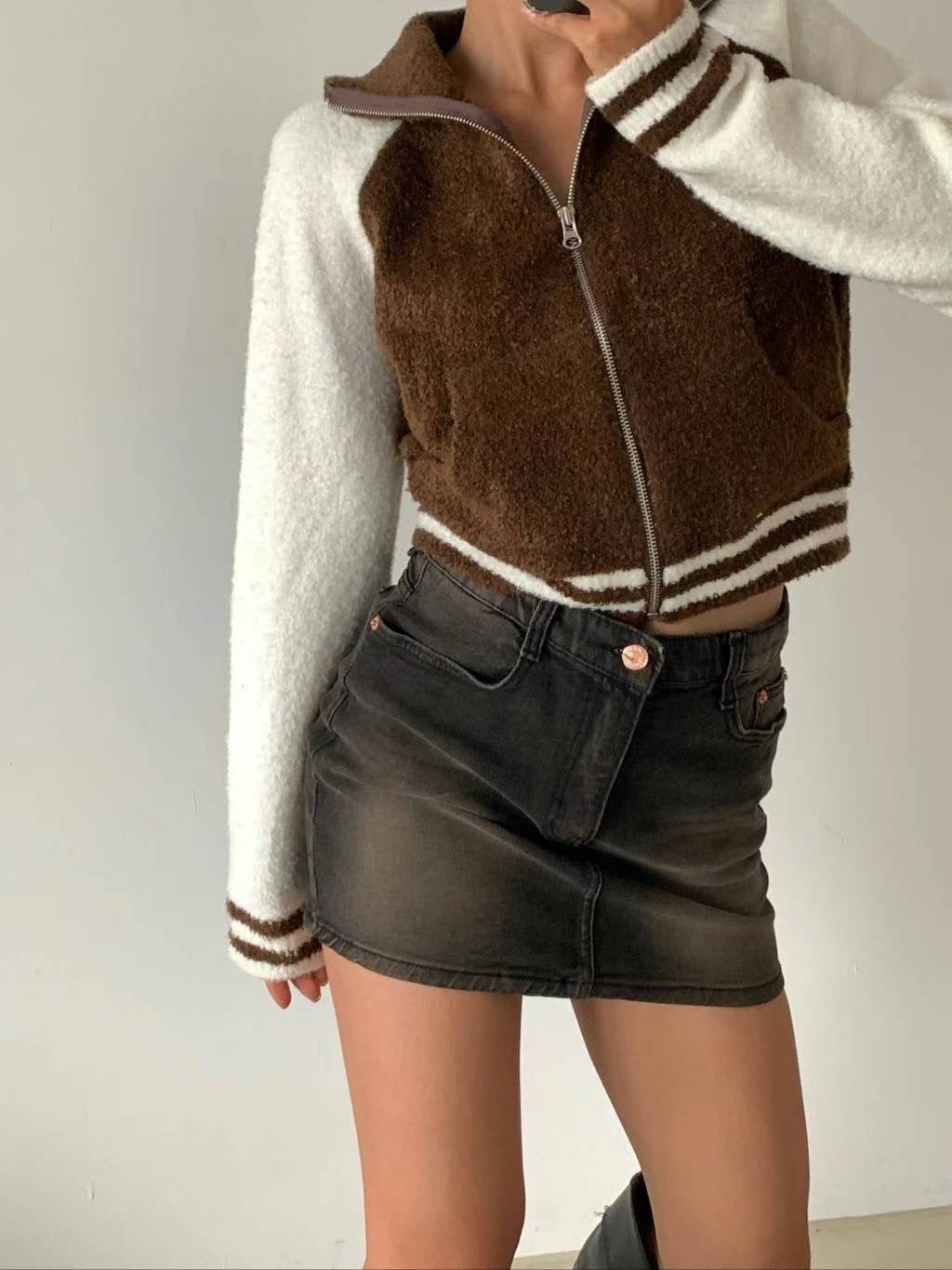 [ 性格又可愛~ 毛毛棒球褸 ] Fluffy Teddy Bumper Jacket