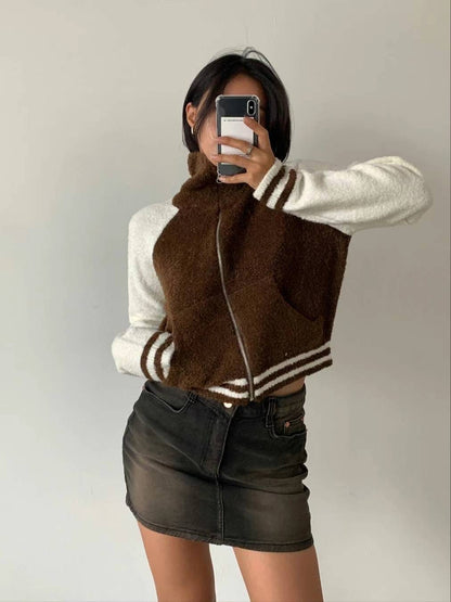 [ 性格又可愛~ 毛毛棒球褸 ] Fluffy Teddy Bumper Jacket