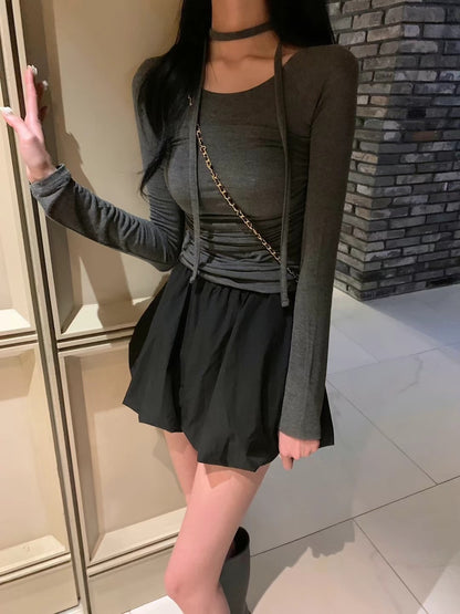 [ 極親膚, 多著法! 秋冬必備單著 top ] Breezy 3-way Stretchy Top - 3 colours