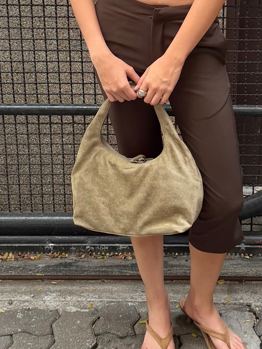 July Mansion - Medium Jersey in Avocada Suede