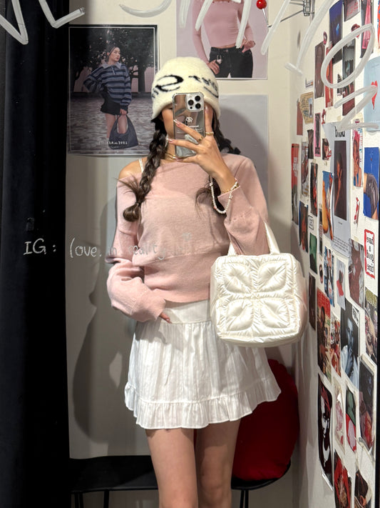 [ 🆕 軟淋淋~ 斜膊軟薄冷衫] Couch Sheer Sweater - 4 colours