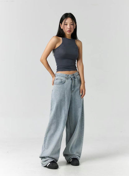 [ 無法抗拒的軟綿綿質感! ] Sheer Halter Neck Top - Grey