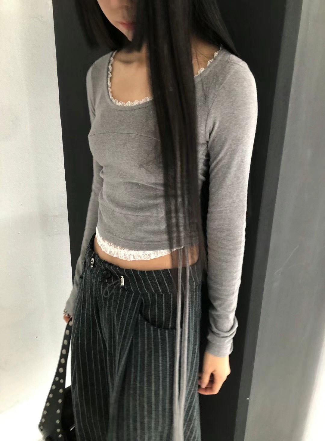 [ 簡單有亮點！Lace 邊 Top ] Twinkle Lace Long Sleeve Top - 3 colours
