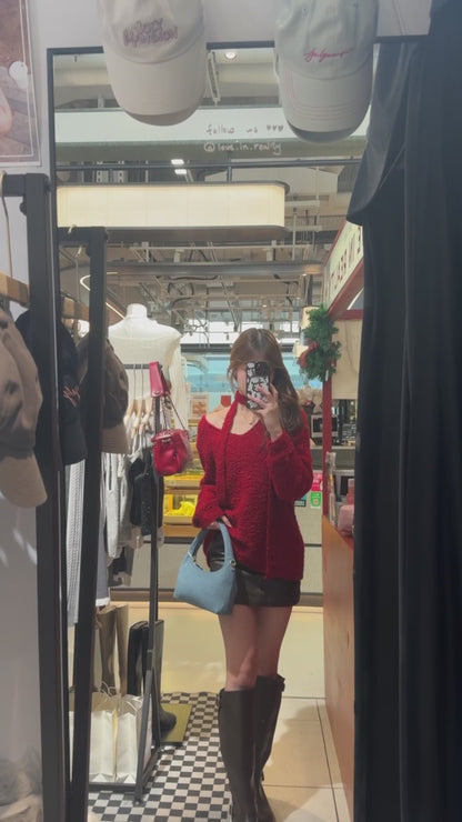 [ 紅運當頭 🍒🍷🍓 開年 top! ] Cherry's Red Knit Top