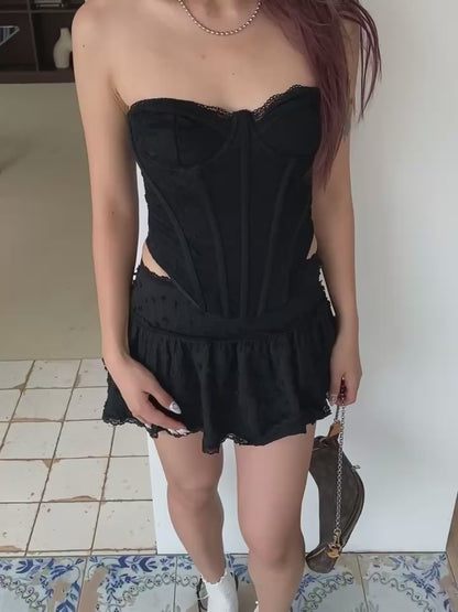 [ 歐美性感 must-have! ] Disco Ball Lace Corset - Black