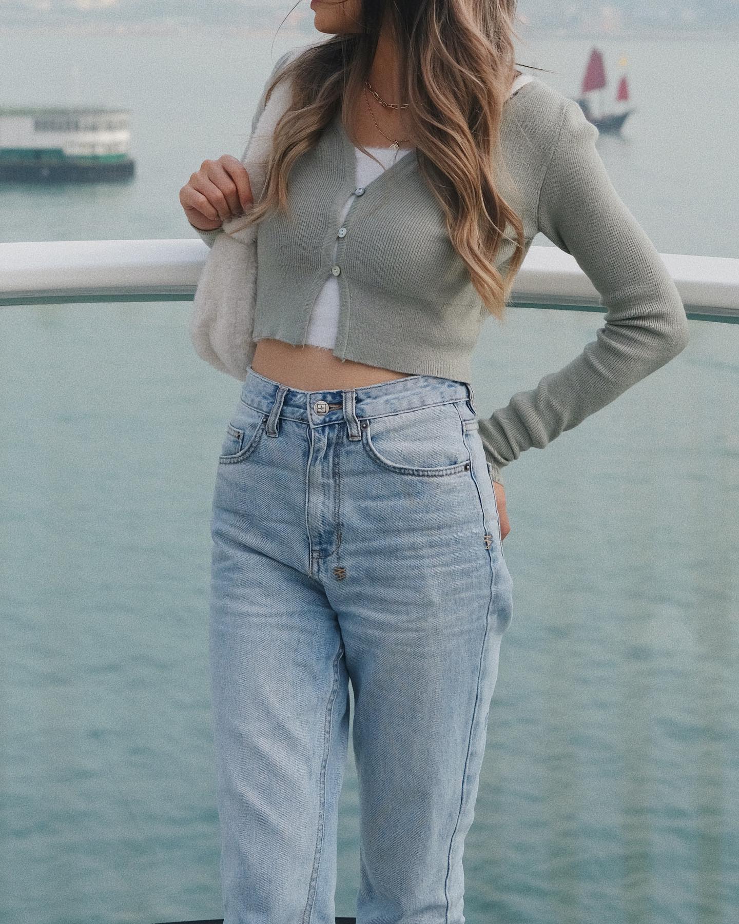 Avocado Cropped Cardigan