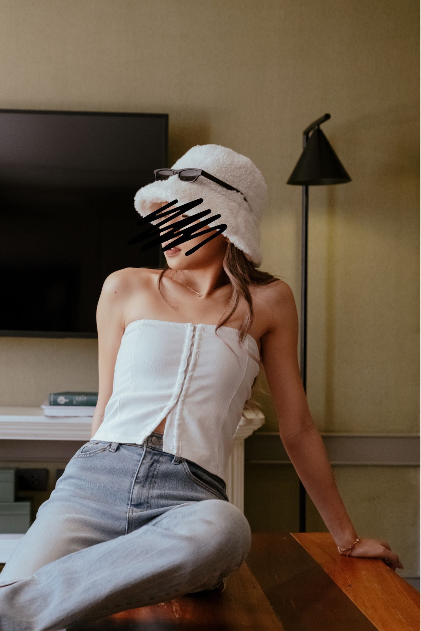 Buckle Up Playing Cami Top - White