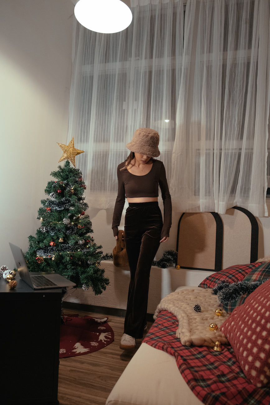 Round Neck Second Skin Top - Choco