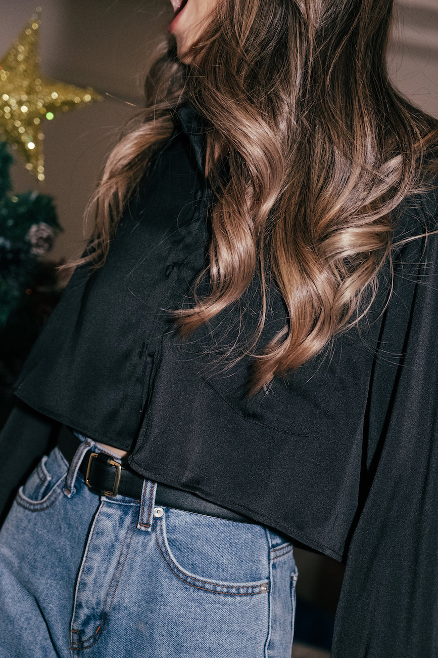 Satin Cropped Shirt