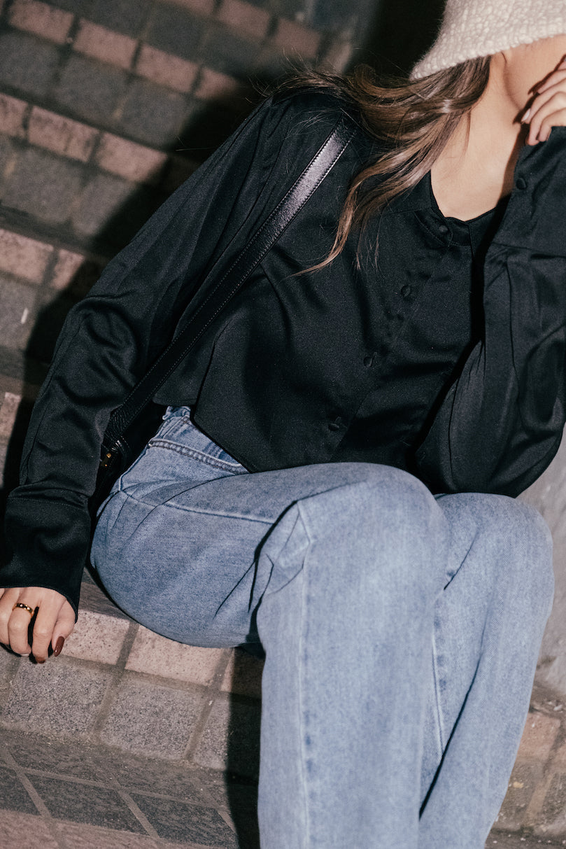 Satin Cropped Shirt